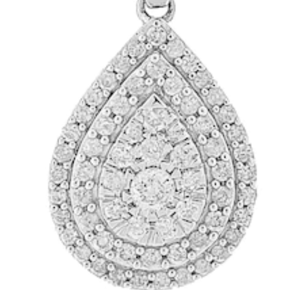 10K White Gold Diamond Pendant